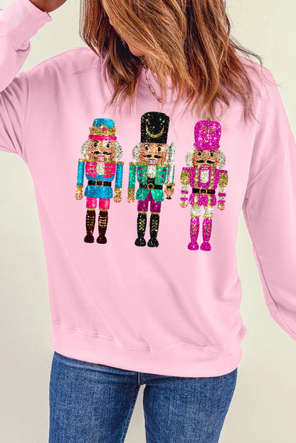 Nutcracker Round Neck Long Sleeve Sweatshirt | Festive & Cozy