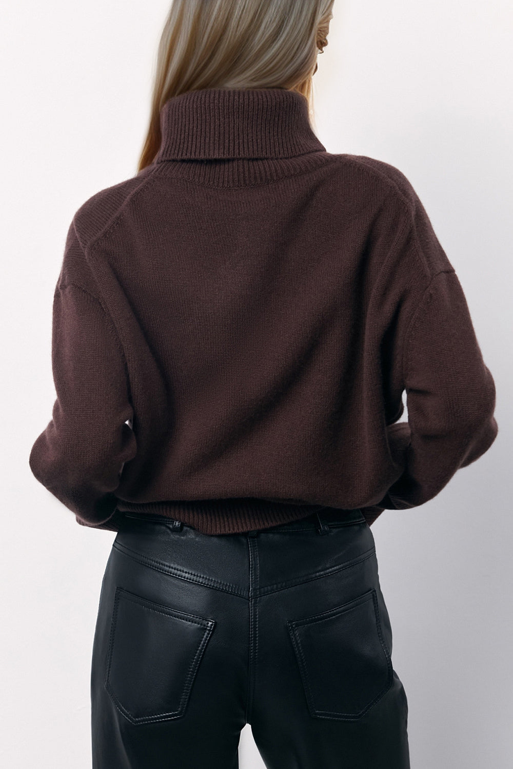 Turtleneck Long Sleeve Dropped Shoulder Sweater | Cozy & Stylish