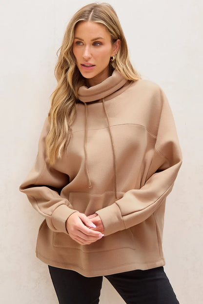 Drawstring Turtleneck Long Sleeve Sweatshirt | Cozy & Stylish