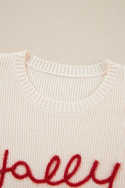 Letter Round Neck Long Sleeve Sweater | Casual & Stylish