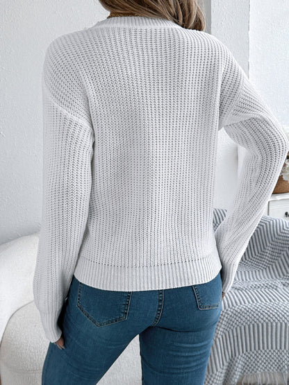 Round Neck Long Sleeve Sweater | Cozy & Versatile