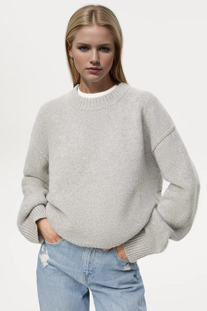 Round Neck Dropped Shoulder Sweater | Casual & Comfortable