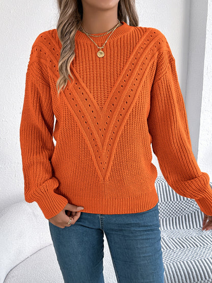 Round Neck Long Sleeve Sweater | Cozy & Versatile