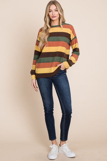 Multi-Color Striped Knit Top | Vibrant & Stylish