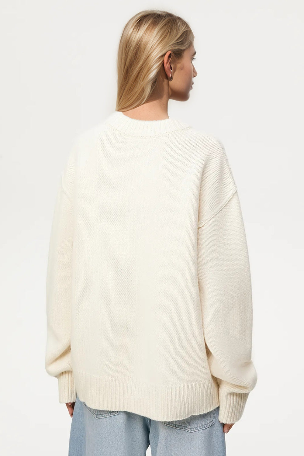 Round Neck Dropped Shoulder Sweater | Casual & Comfortable