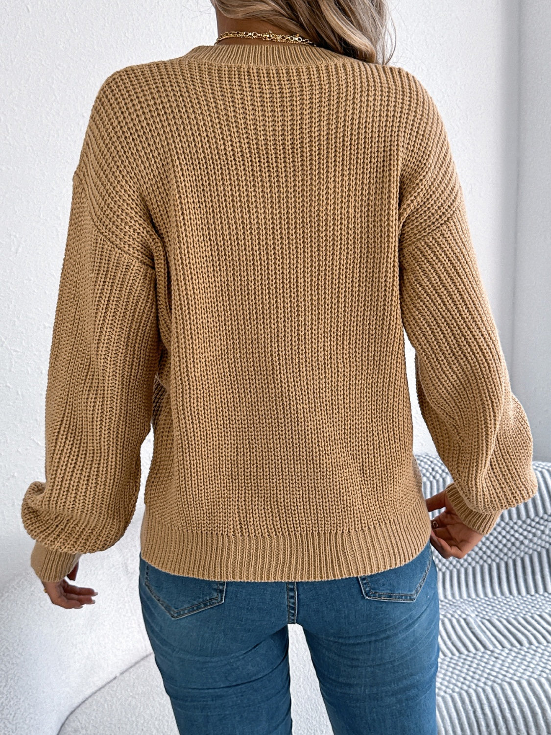 Round Neck Long Sleeve Sweater | Cozy & Versatile