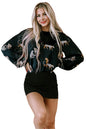 Animal Pattern Round Neck Long Sleeve Blouse | Bold & Stylish