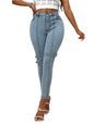 Decorative Buckle Skinny Jeans with Pockets | Stylish & Comfortable