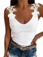 Full Size Lace Detail Scoop Neck Tank | Elegant & Versatile