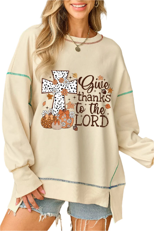 High-Low Contrast Stitching Round Neck Sweatshirt | Stylish & Comfortable