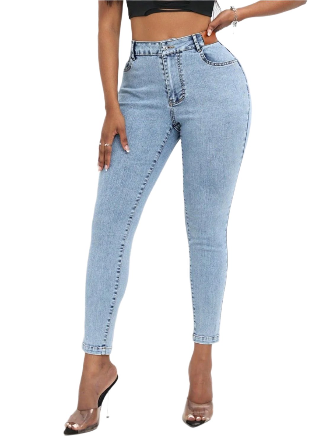 High Waist Skinny Jeans with Pockets | Stylish & Comfortable Fit