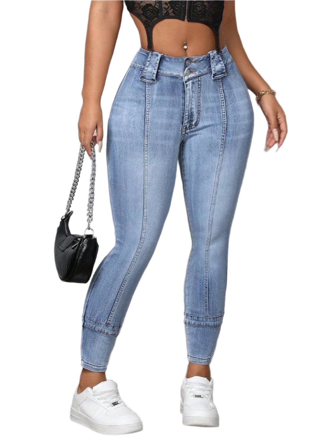 Mid Rise Skinny Jeans with Pockets | Comfortable & Flattering