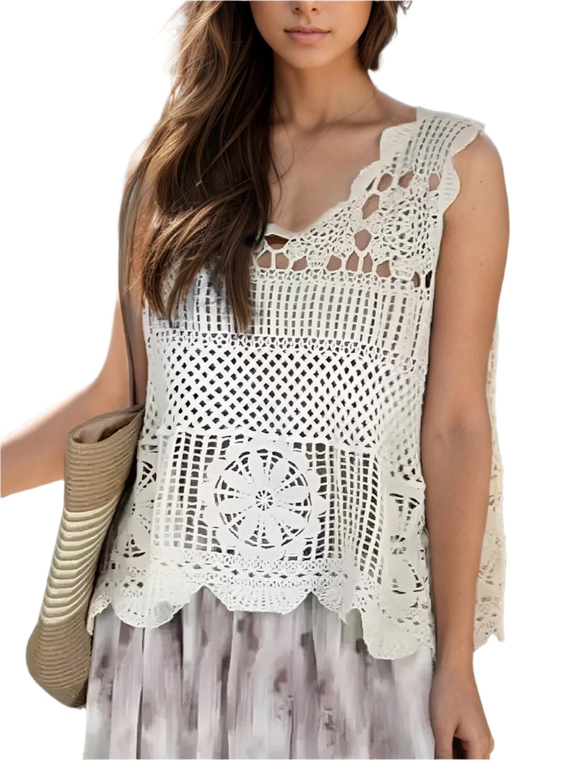 Openwork Scoop Neck Tank | Light & Stylish
