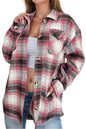 Plaid Button Up Long Sleeve Jacket with Pockets | Stylish & Comfortable