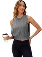 Round Neck Crop Tank | Simple & Versatile in Dark Gray