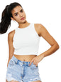 Round Neck Cropped Tank | Essential & Versatile in White