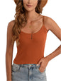 Scoop Neck Cami with Decorative Button | Chic & Versatile