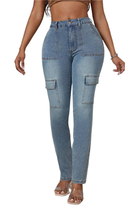 Skinny Jeans with Cargo Pockets | Trendy & Functional