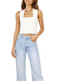 Square Neck Wide Strap Tank | Classic & Comfortable in White