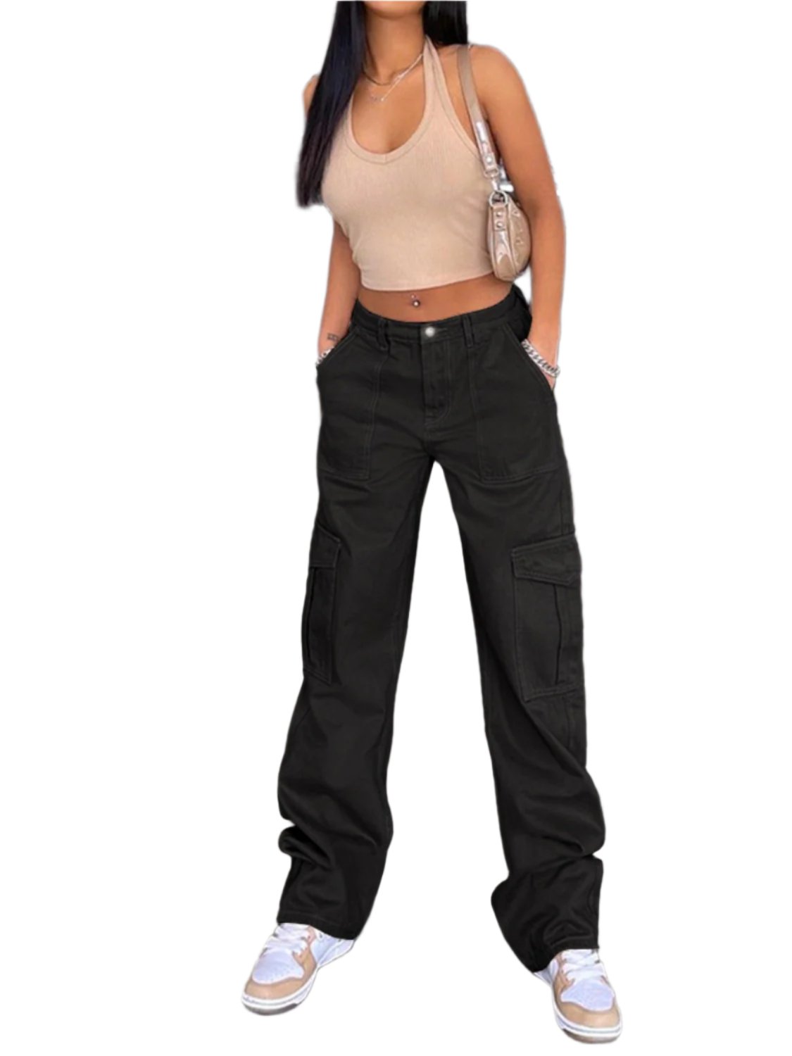 Straight Jeans with Pockets | Classic & Durable in Black