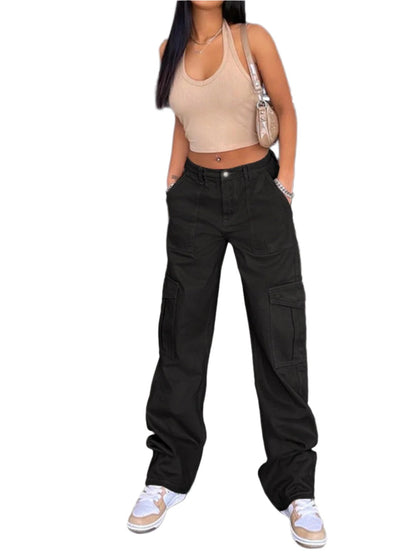 Straight Jeans with Pockets | Classic & Durable in Black