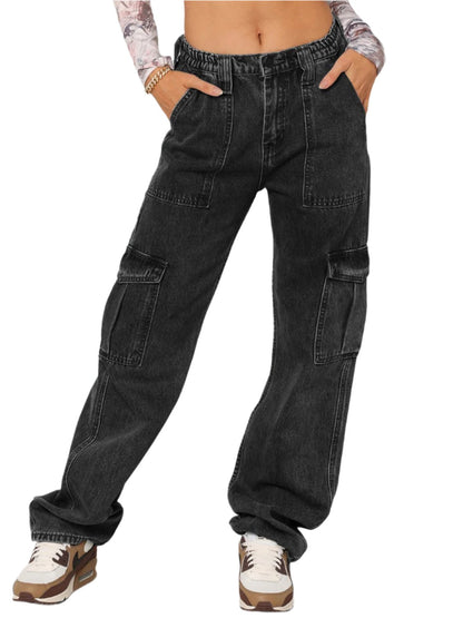 Straight Jeans with Pockets | Classic & Durable in Dark Denim