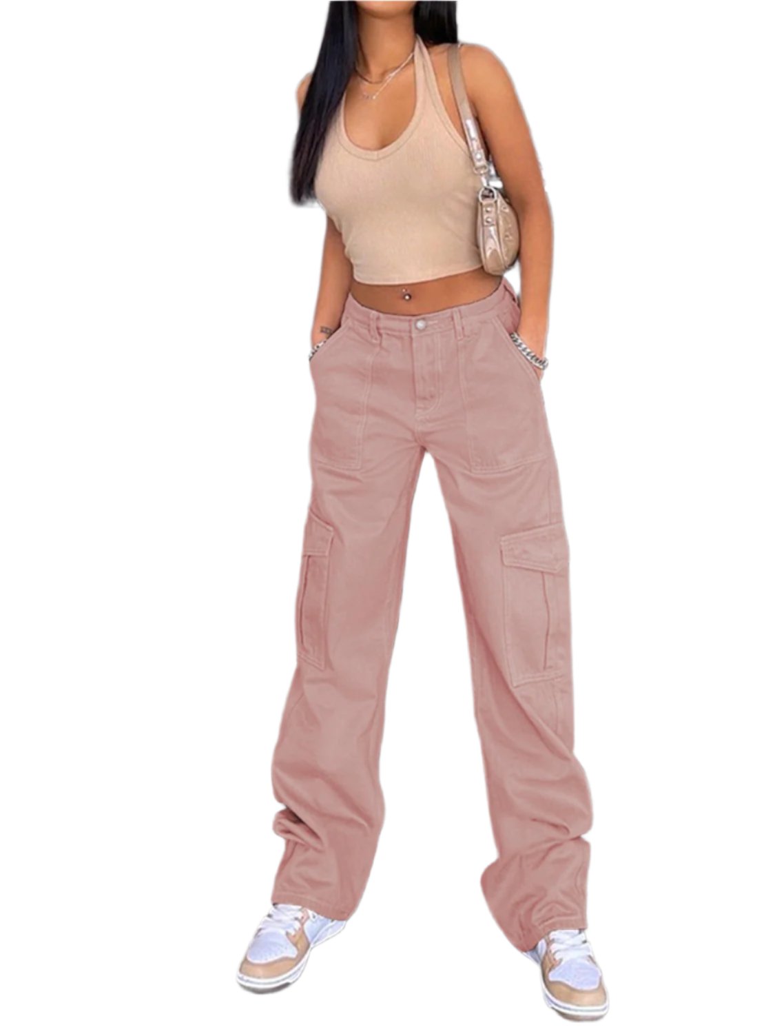Straight Jeans with Pockets | Classic & Durable in Light Mauve