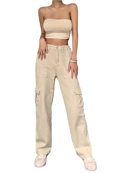 Straight Jeans with Pockets | Classic & Durable in Sand