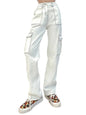 Straight Jeans with Pockets | Classic & Durable in White