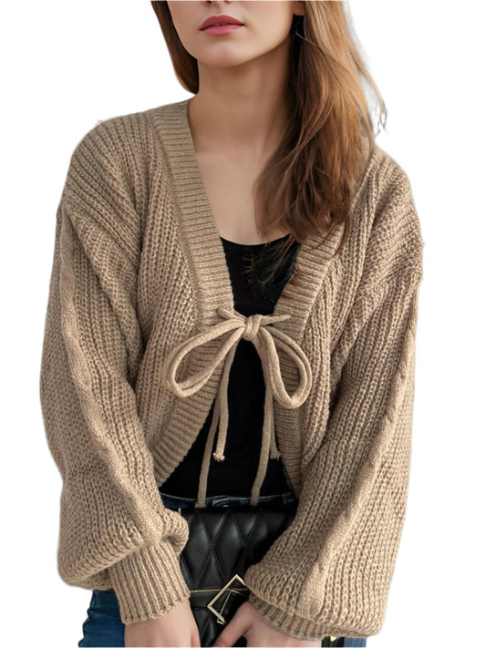 Tied Dropped Shoulder Long Sleeve Cardigan | Cozy & Stylish
