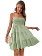 Tiered Smocked Square Neck Cami Dress in Gum Leaf