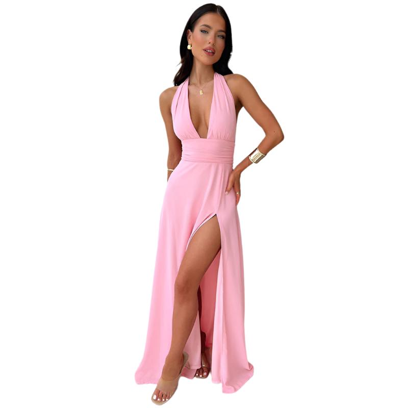 V-Neck Backless Slit Event Dress | Elegant Evening Wear