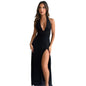 V-Neck Backless Slit Event Dress | Elegant Evening Wear