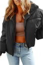 Zip Up Collared Neck Coat with Pockets | Warm & Stylish in Black