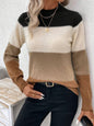 Color Block Mock Neck Long Sleeve Sweater | Bold & Cozy