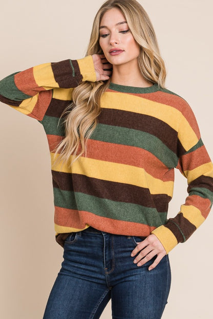 Multi-Color Striped Knit Top | Vibrant & Stylish